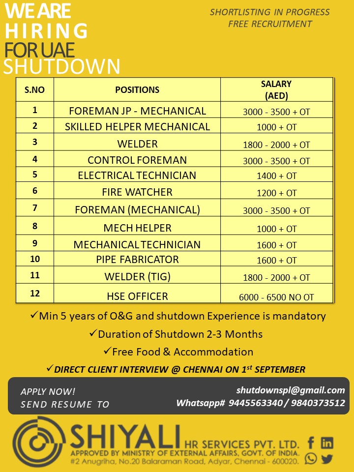 UAE Shutdown Hiring