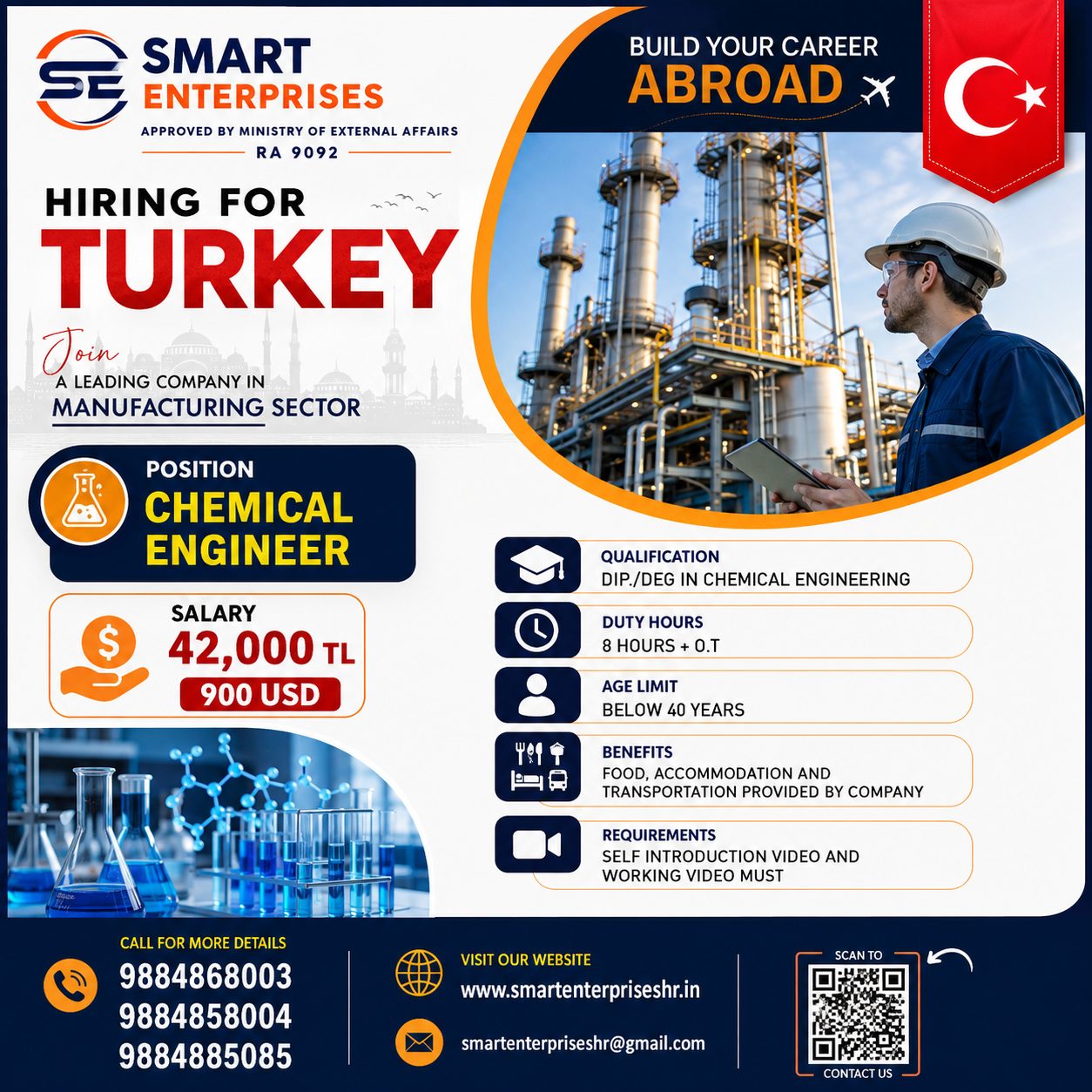 ENGINEER FOR MANUFACTURING SECTOR (CHEMICAL)