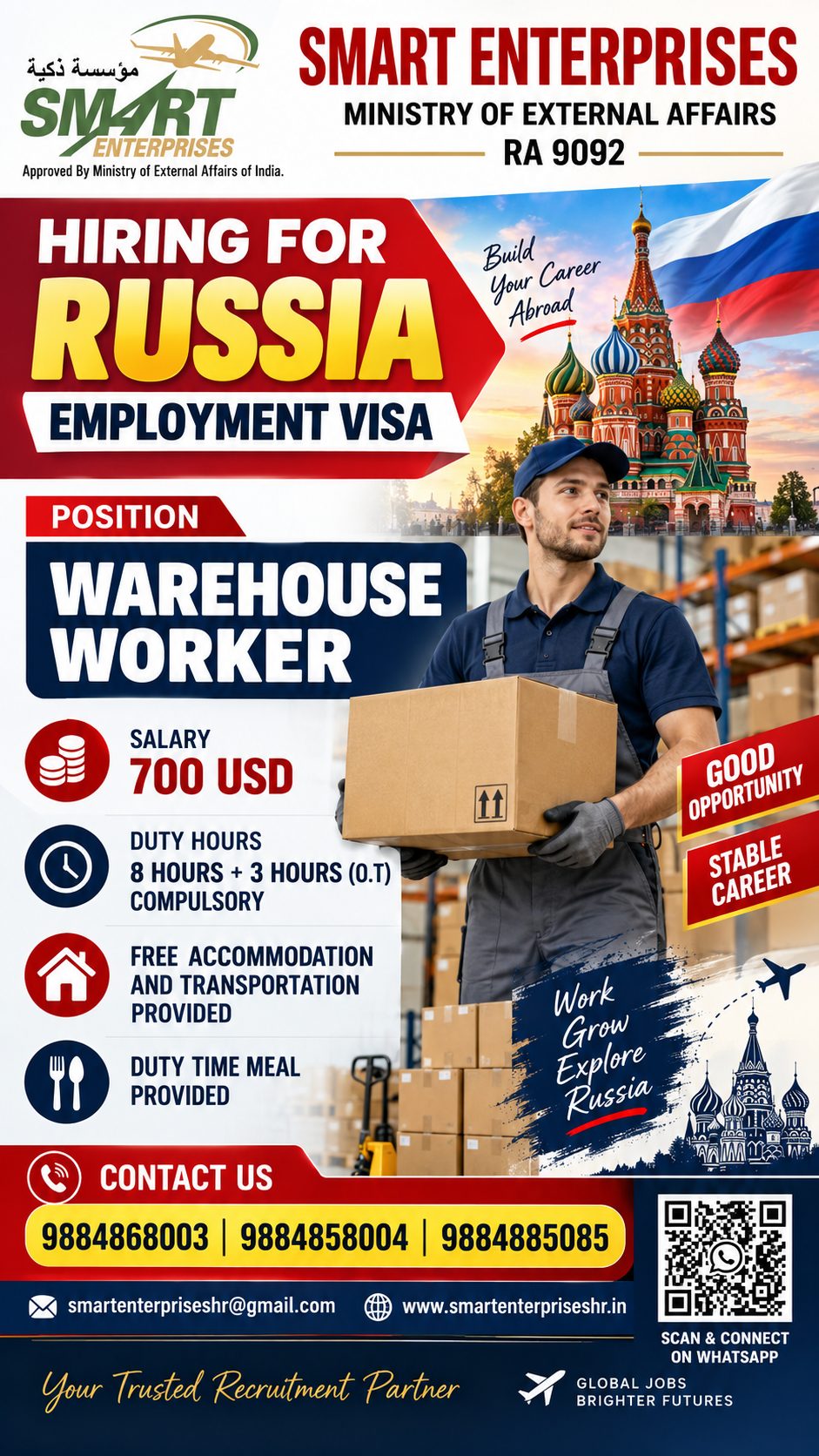 REQUIRES WAREHOUSE WORKER