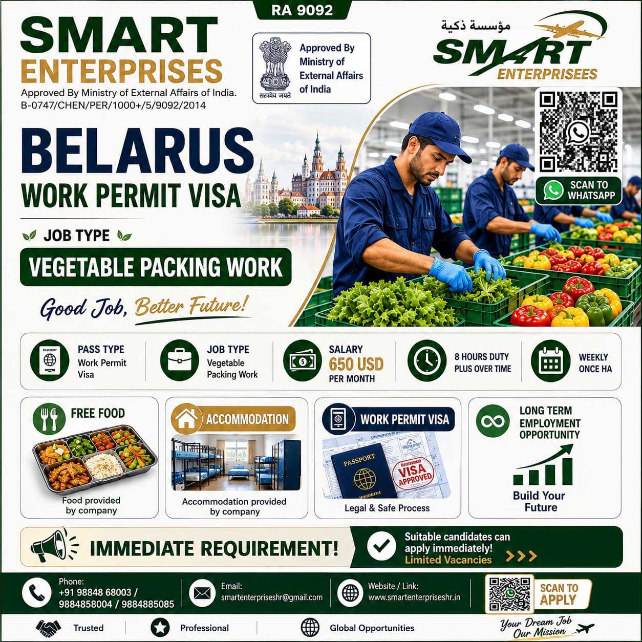 Vegetable Packing Work — smartenterpriseshr@gmail.com, BELARUS, BELARUS