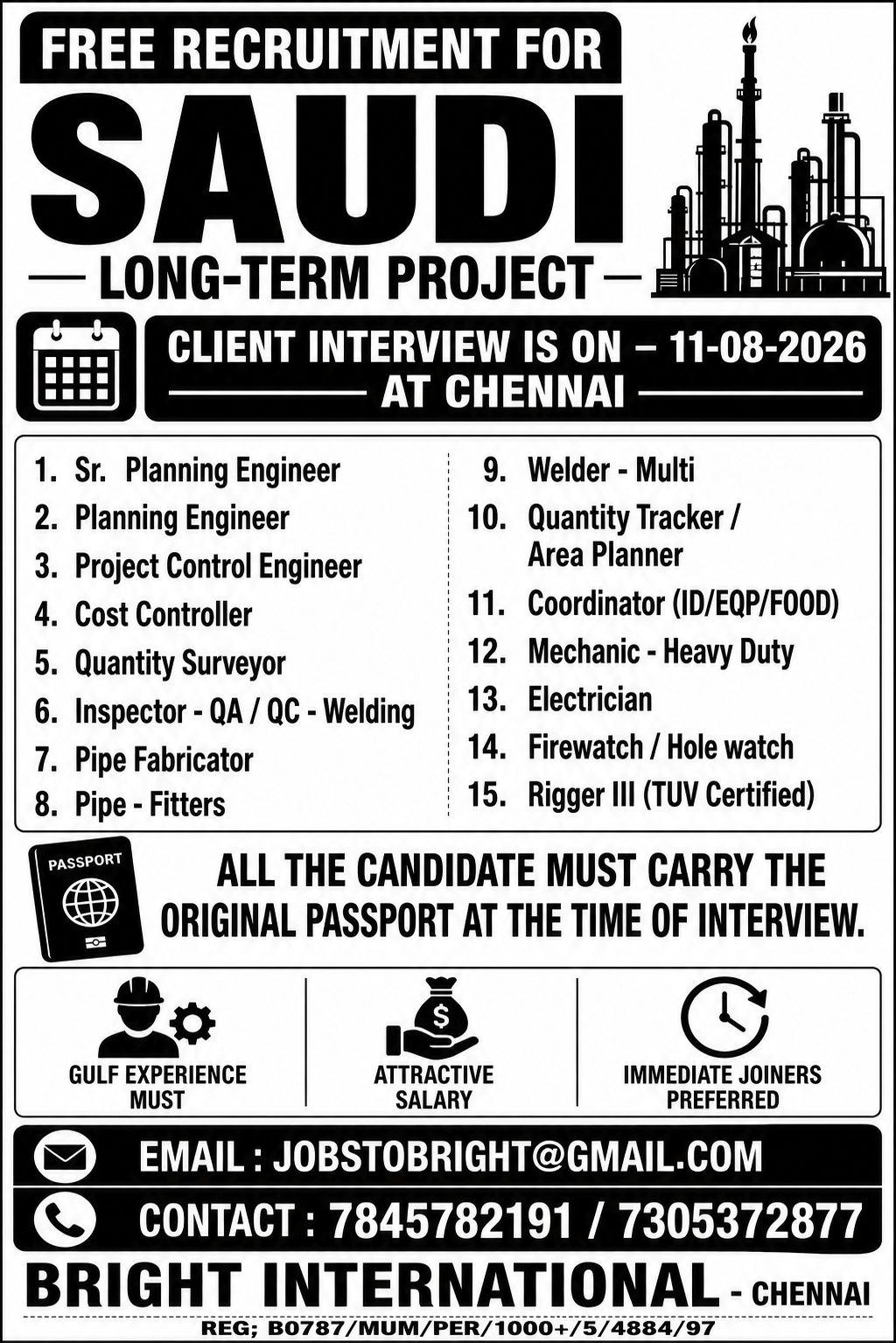 LONH TERM FREE RECRUITMENT FOR KSA