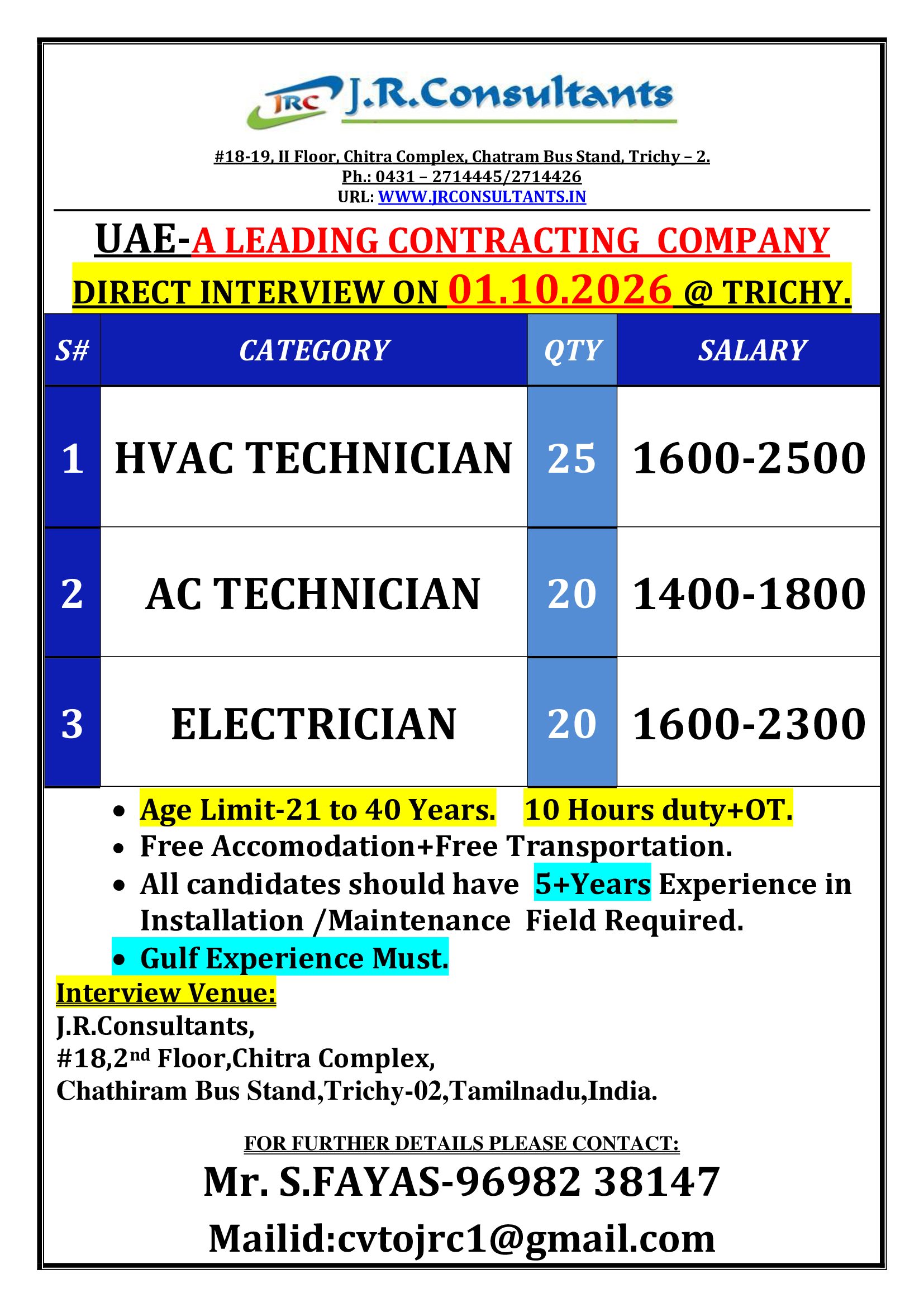 AC TECHNICIAN ELECTRICIAN