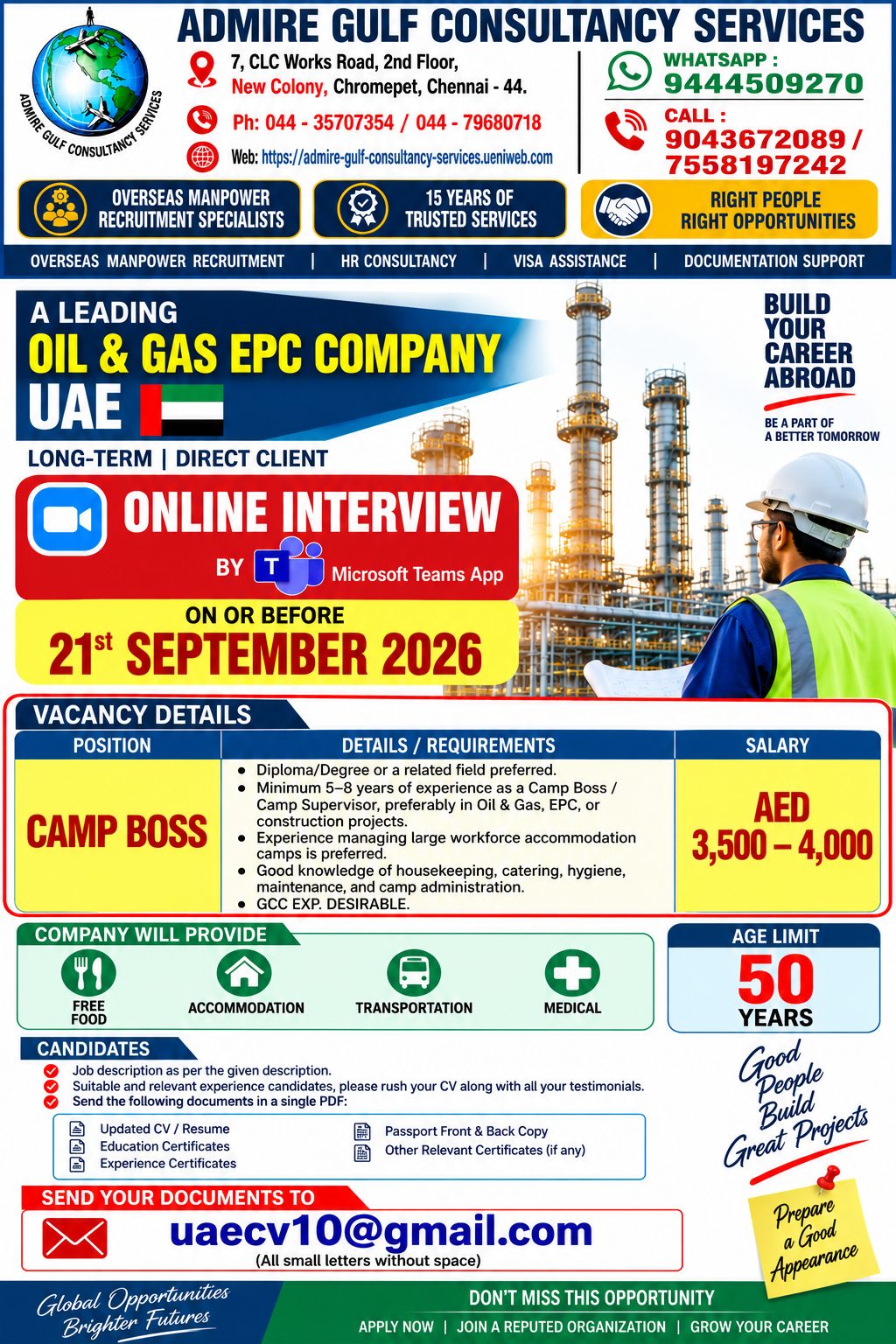 Camp Boss — admire gulf consultancy services, UAE
