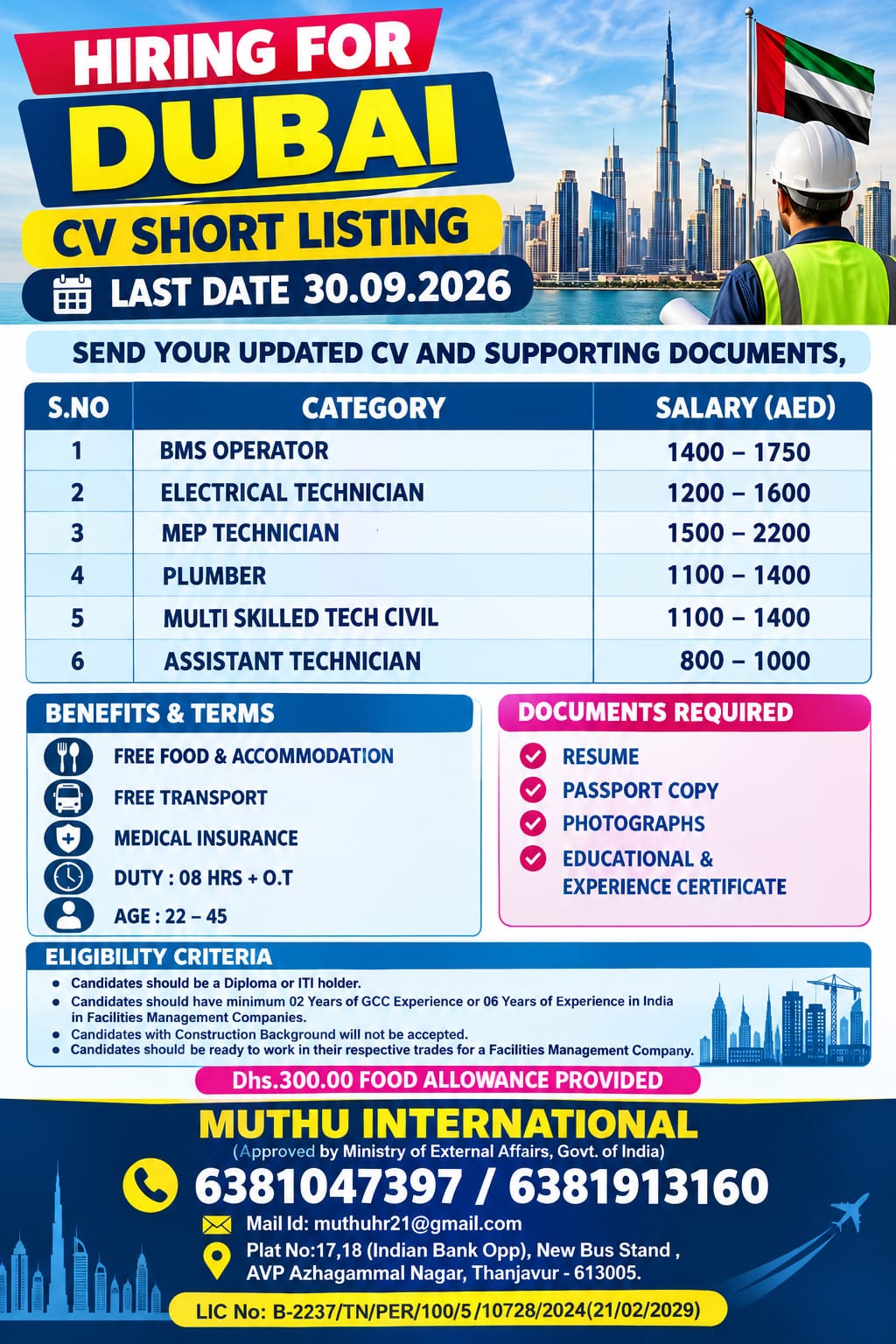 Multiple Technical Positions - Dubais