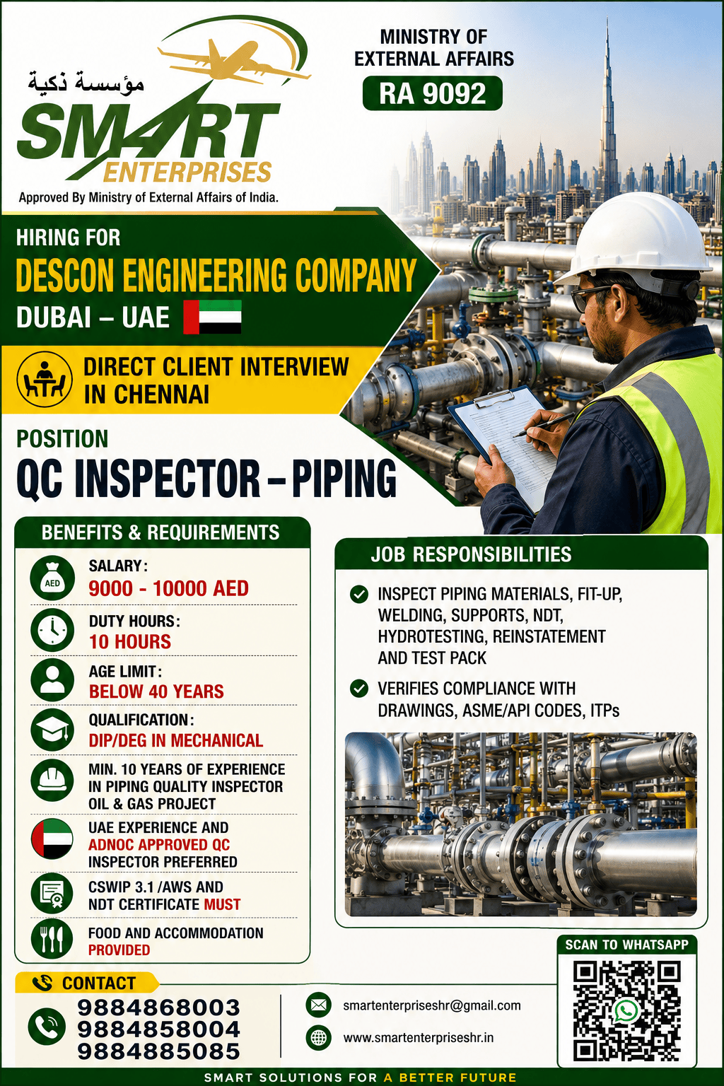 QC INSPECTOR PIPING