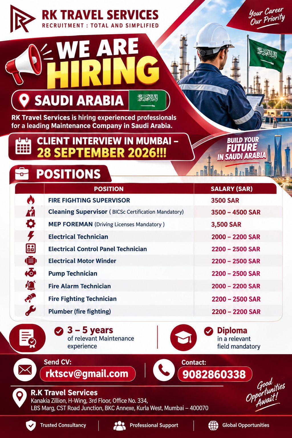 WE ARE HIRING – SAUDI ARABIA 🇸🇦