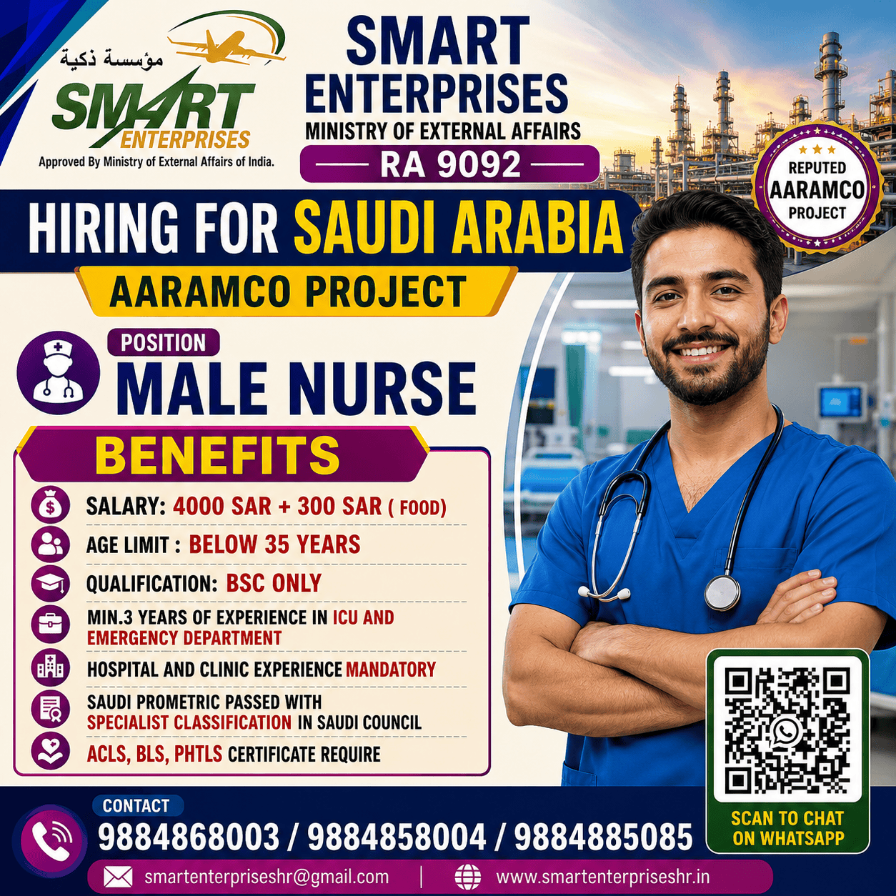 REQUIRES MALE NURSE