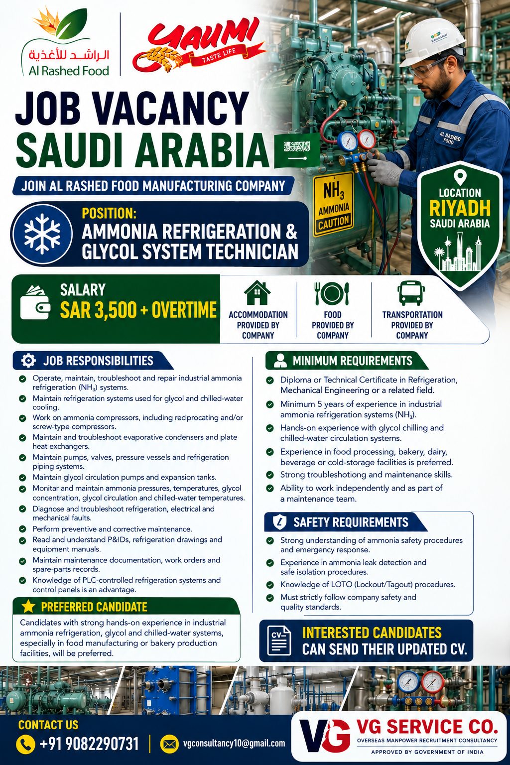 Ammonia Refrigeration & Glycol System Technician