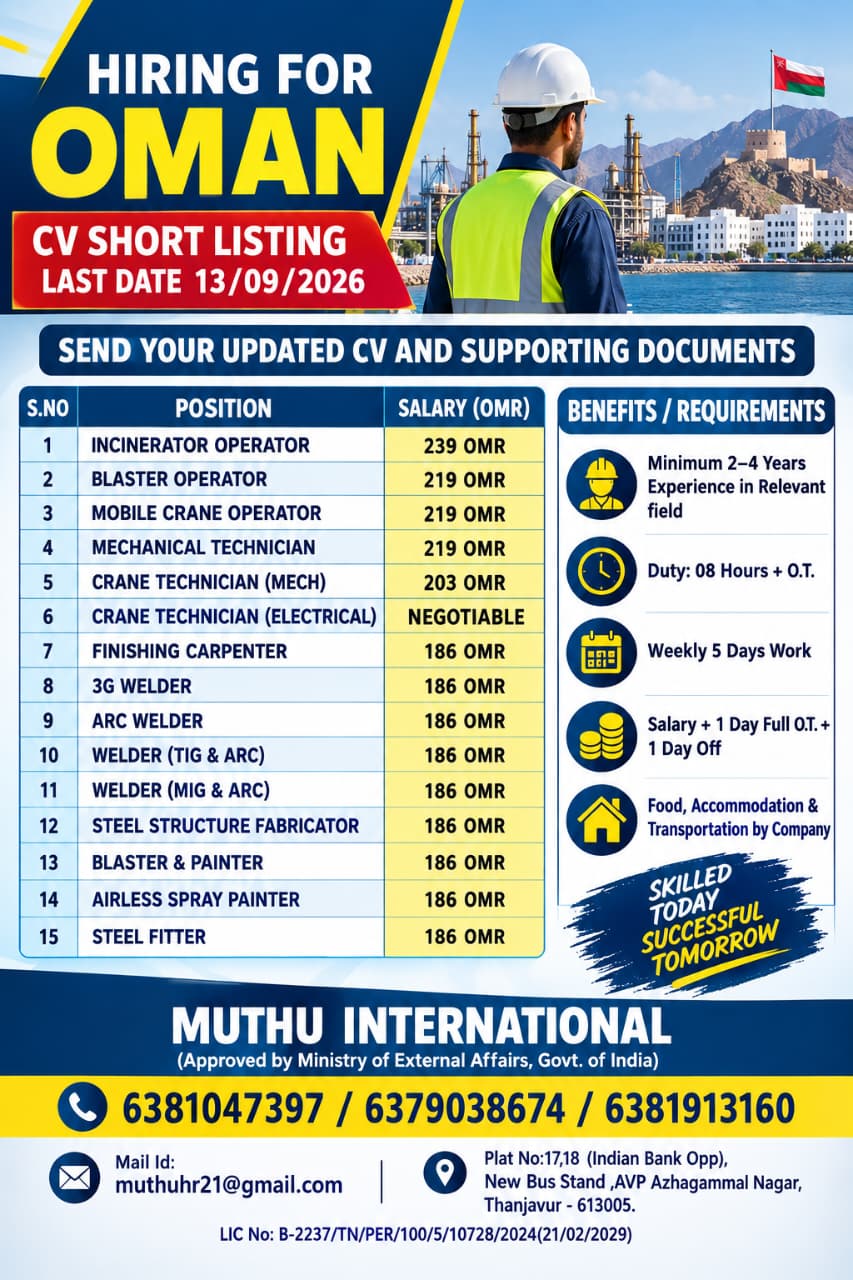 Hiring for Oman......m