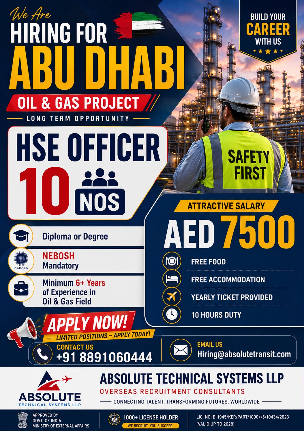 HSE Officer - Abu Dhabi Oil & Gas Project