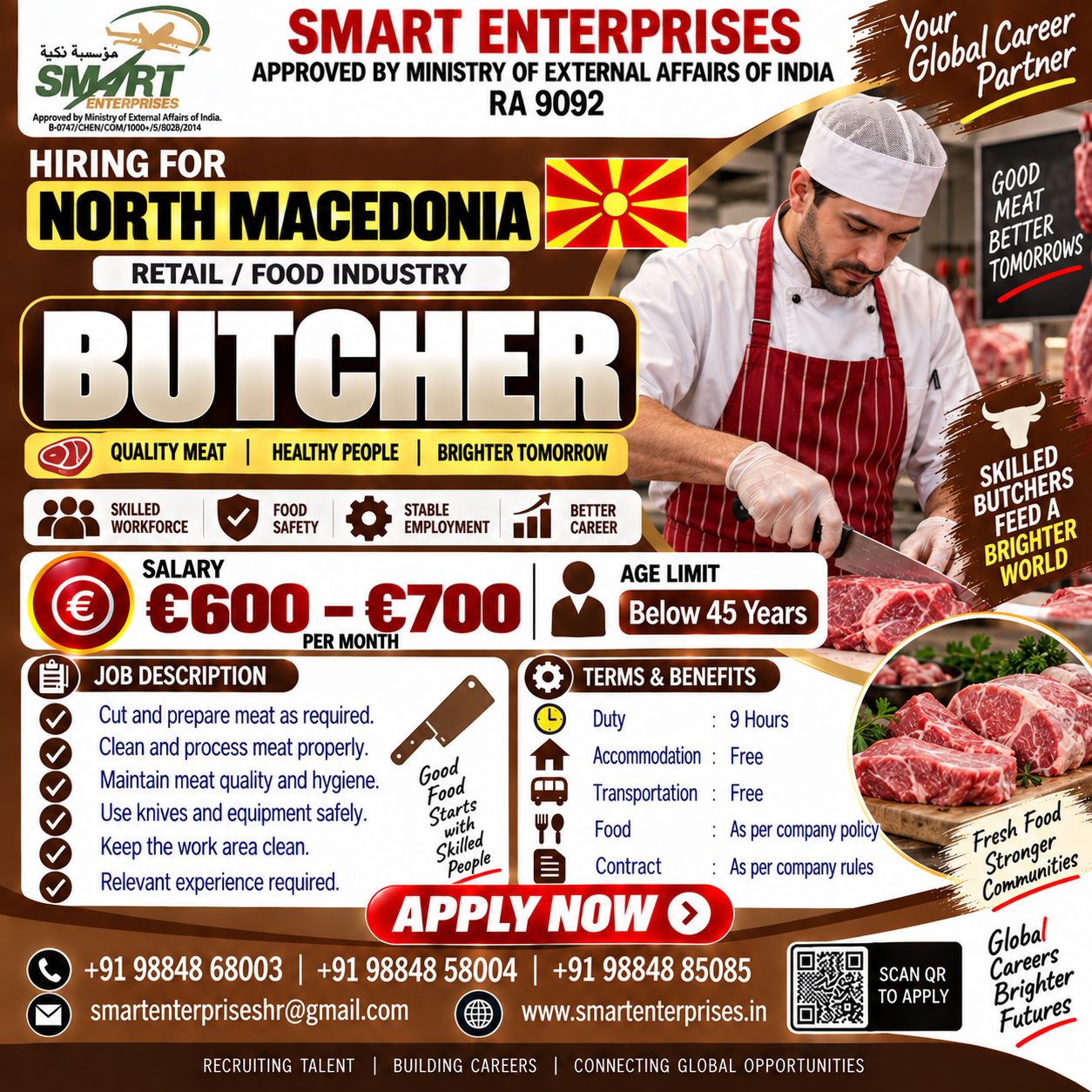 BUTCHER North Macedonia — smartenterpriseshr@gmail.com, North Macedonia