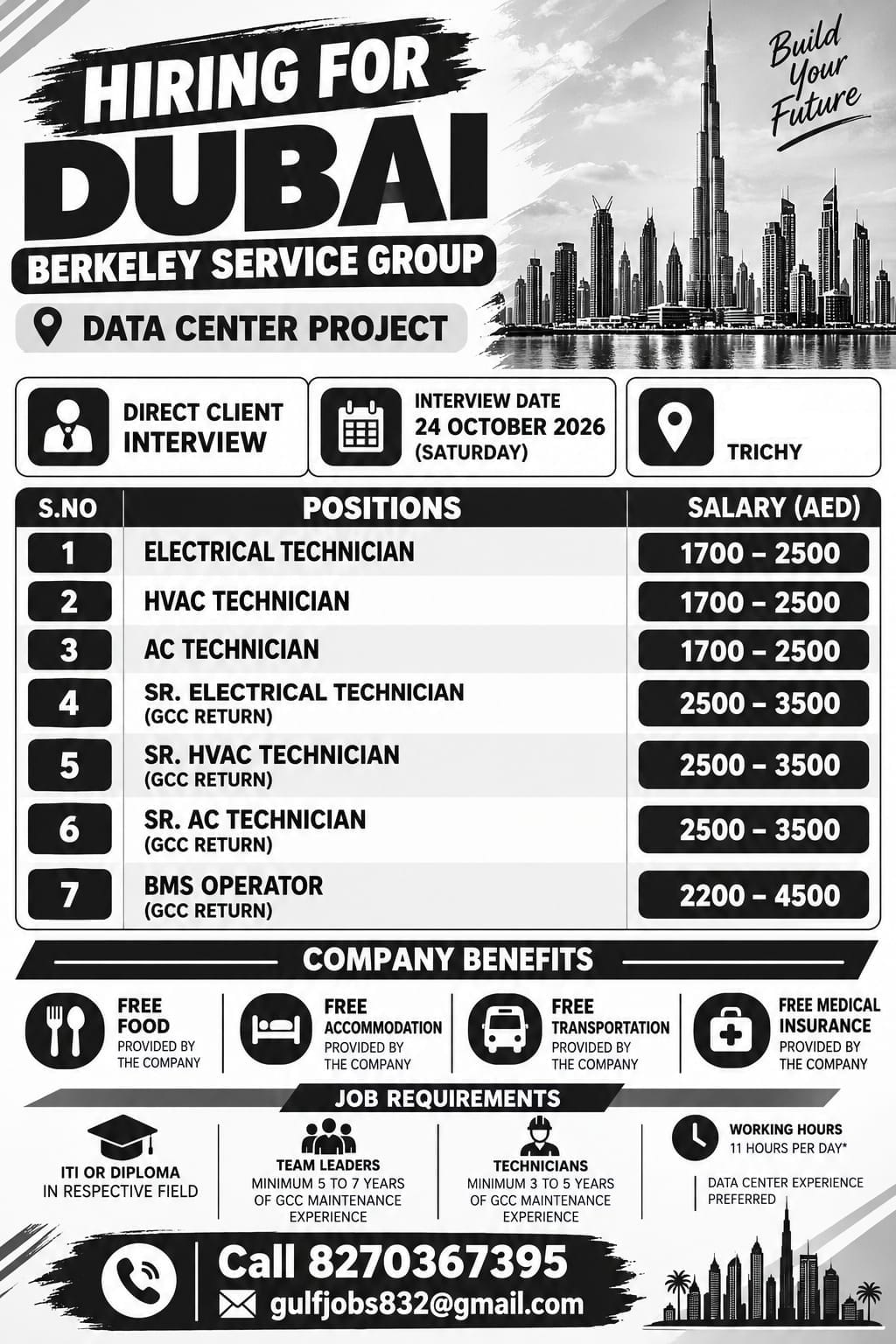 Data Center Project - Multiple Technical Positions! — VG TRAVELS, United Arab Emirates, United Arab Emirates