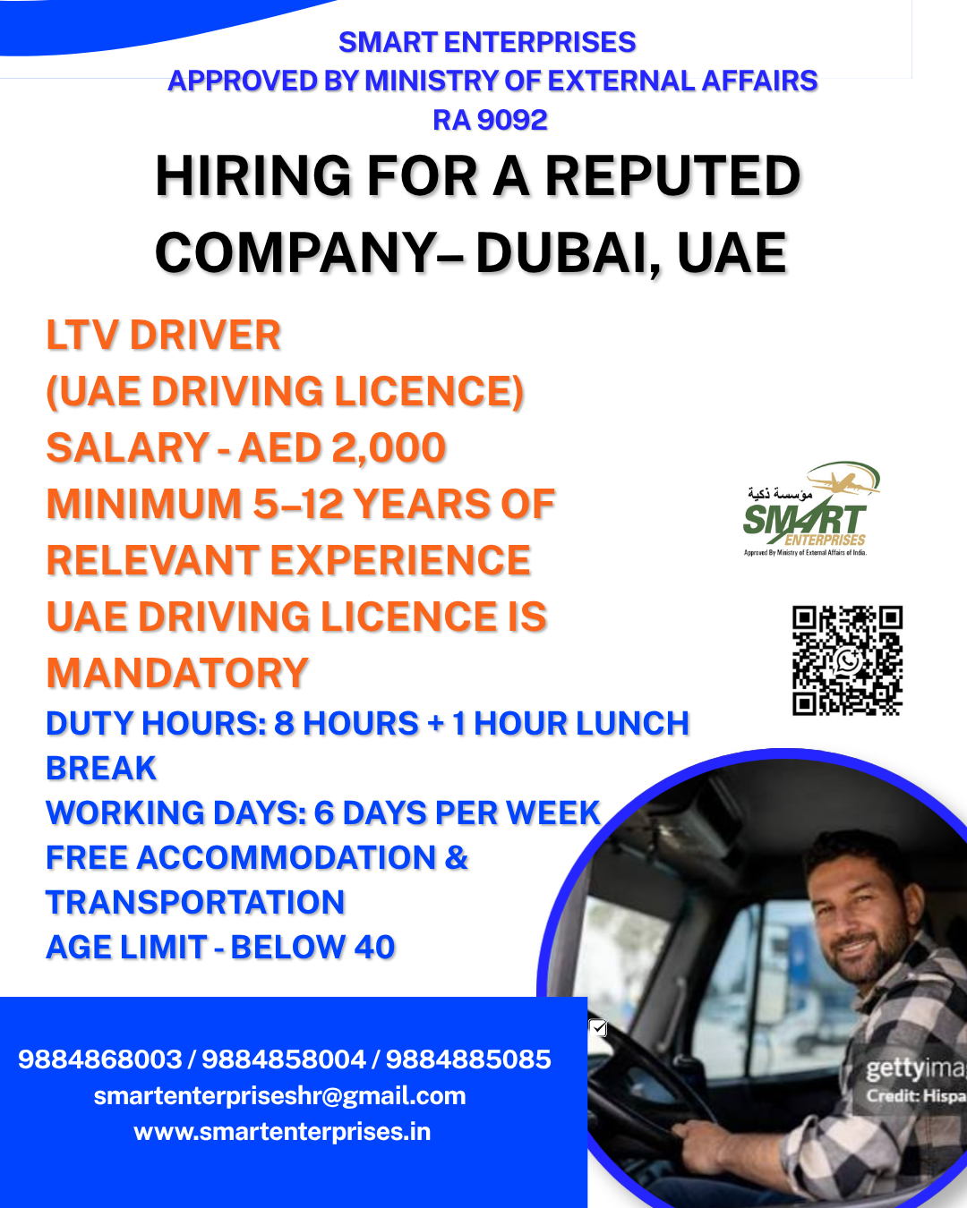 LTV Driver  (UAE Driving Licence — smartenterpriseshr@gmail.com, UAE, UAE
