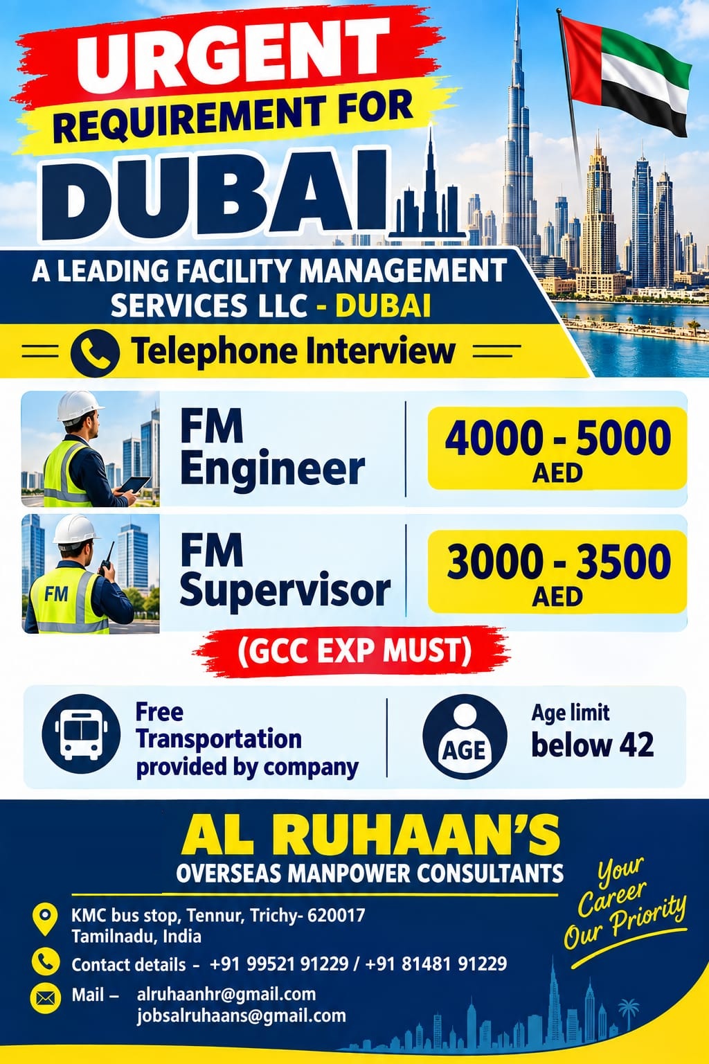 FM Engineer & FM Supervisor - Facility Management Services