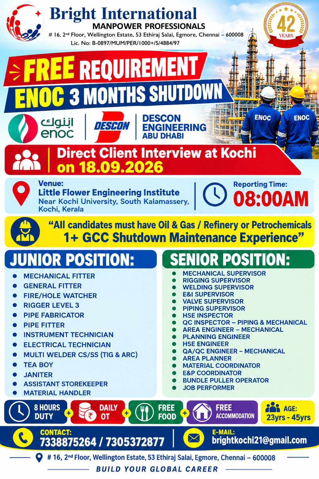 FREE REQUIREMENT - DESCON ENGINEERING
