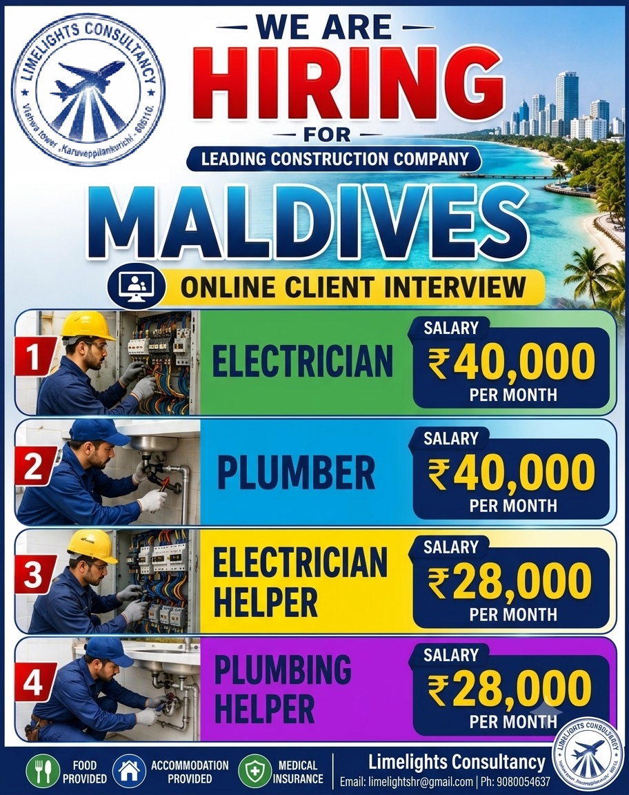 Construction Company Recruitment - Maldives — Limelights consultant, Maldives, Maldives
