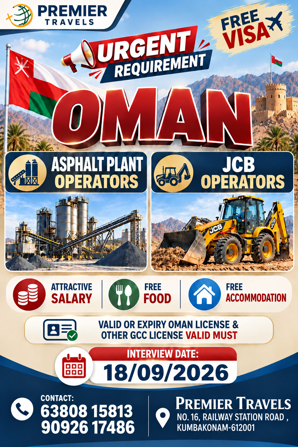 Asphalt Plant Operators & JCB Operators