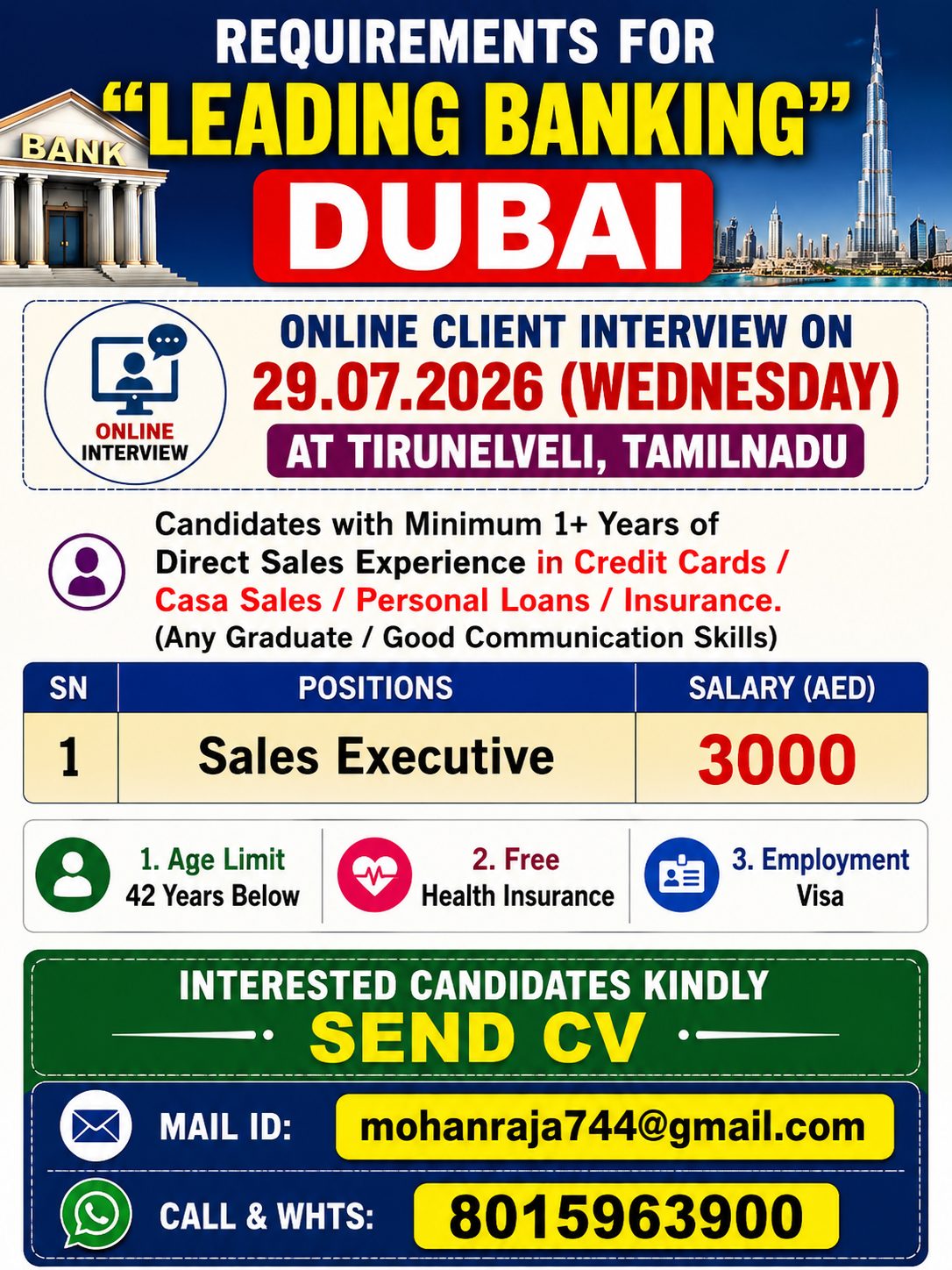 Sales Executive - Leading Banking Dubai — JUPITER CONSULTANCY, United Arab Emirates, United Arab Emirates