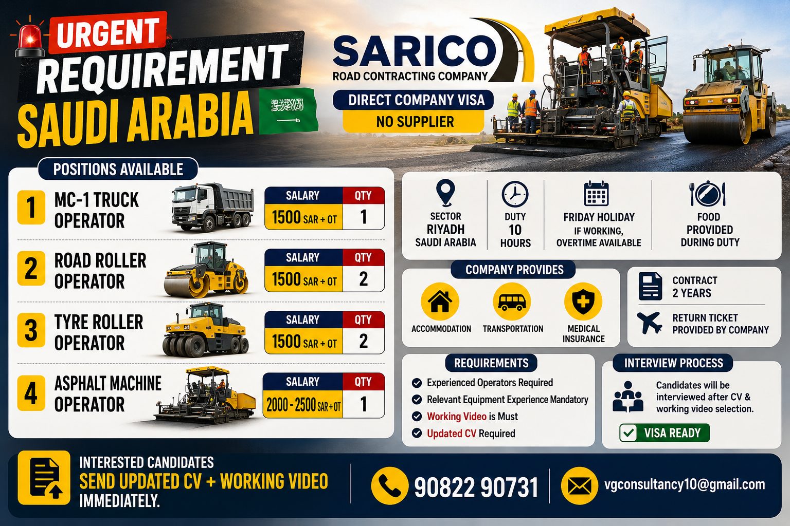 Road Contracting Company - Heavy Equipment Operators