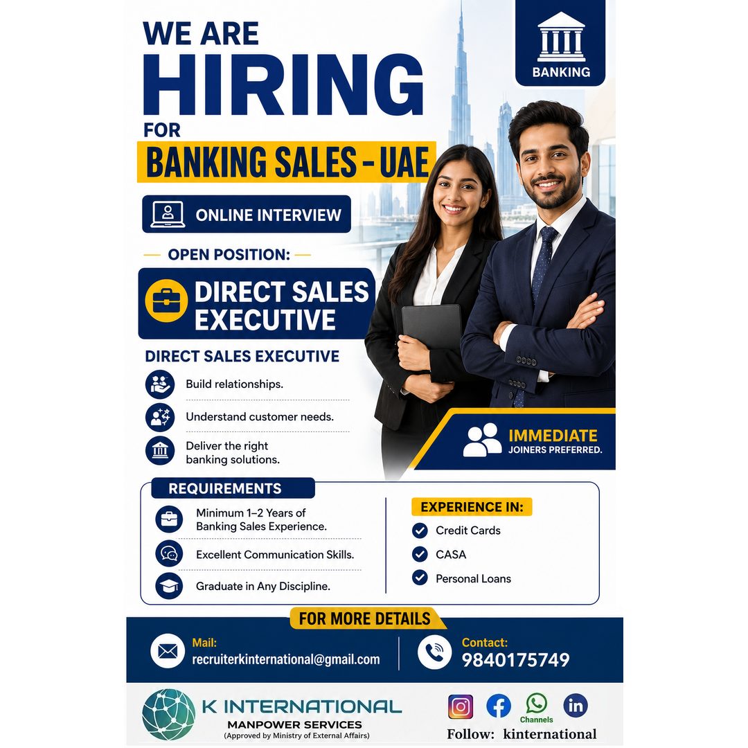 Direct Sales Executive — K International, UAE, UAE