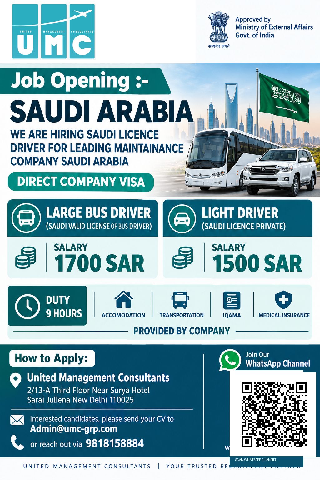 Driver Positions in Saudi Arabia