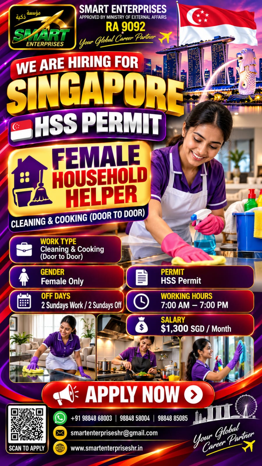 FEMALE HOUSEHOLD HELPER SINGAPORE
