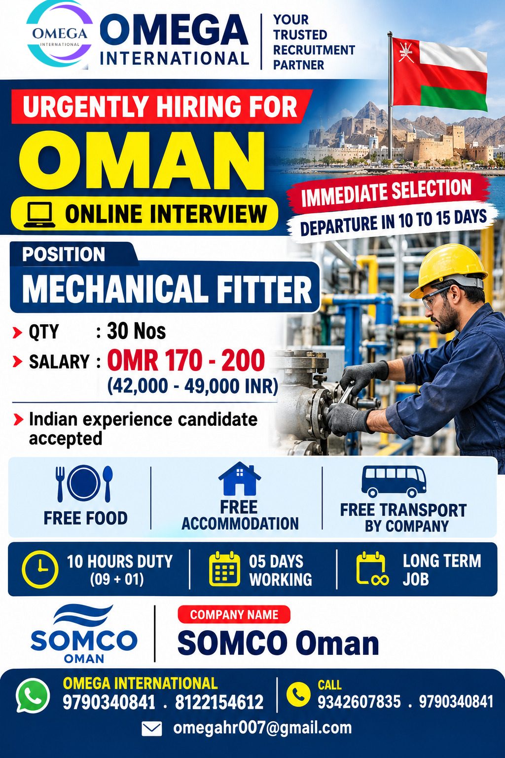 wanted for Mechanical Fitter