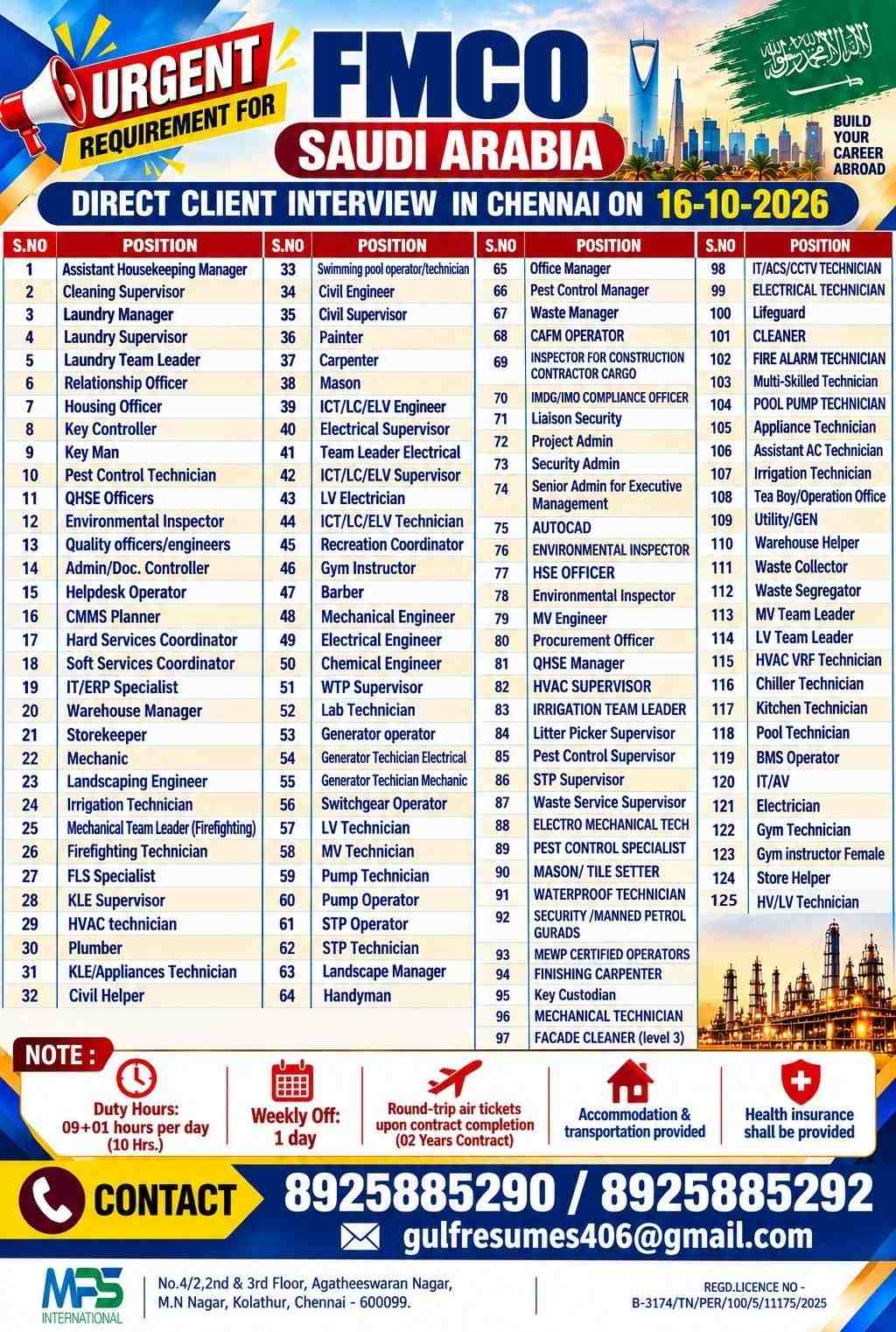 FMCO Saudi Arabia - Multiple Positions