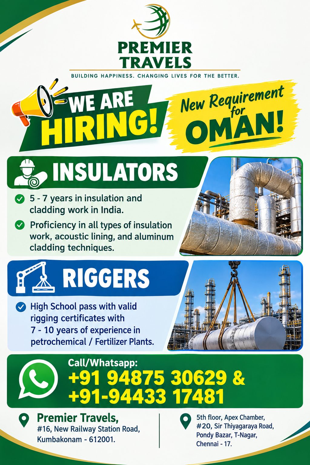 Hiring for Insulators & Riggers
