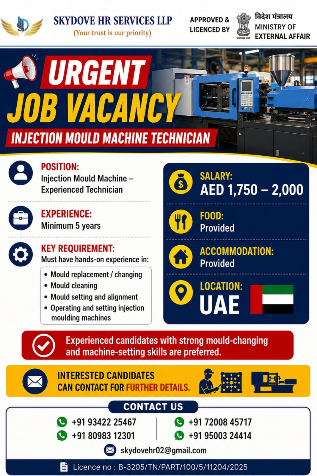 Injection Mould Machine – Experienced Technician