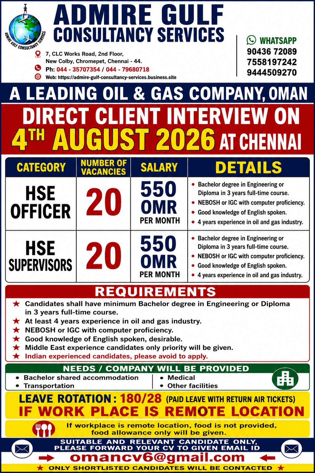 HSE Officer & HSE Supervisors