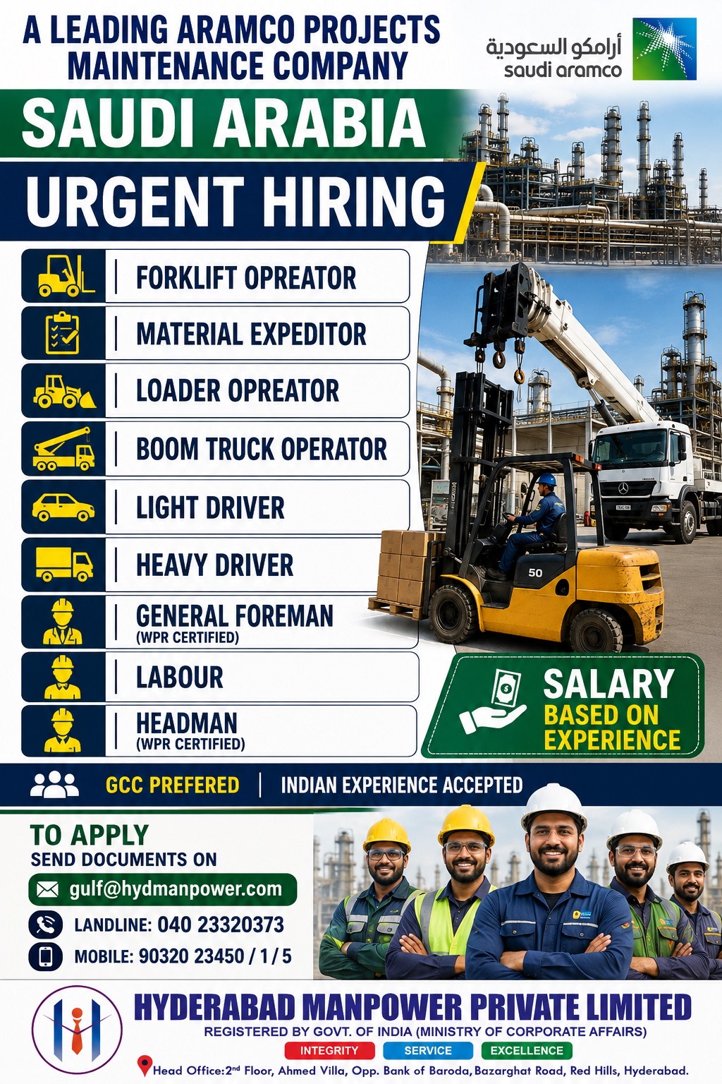Hiring for Aramco Project