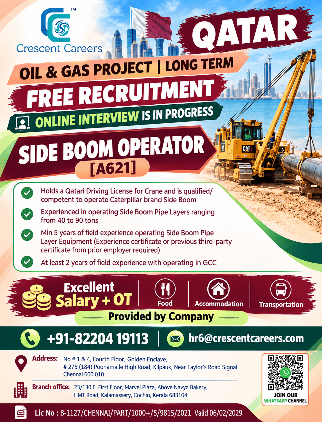 Side Boom Operator — Crescent Careers, Qatar, Qatar