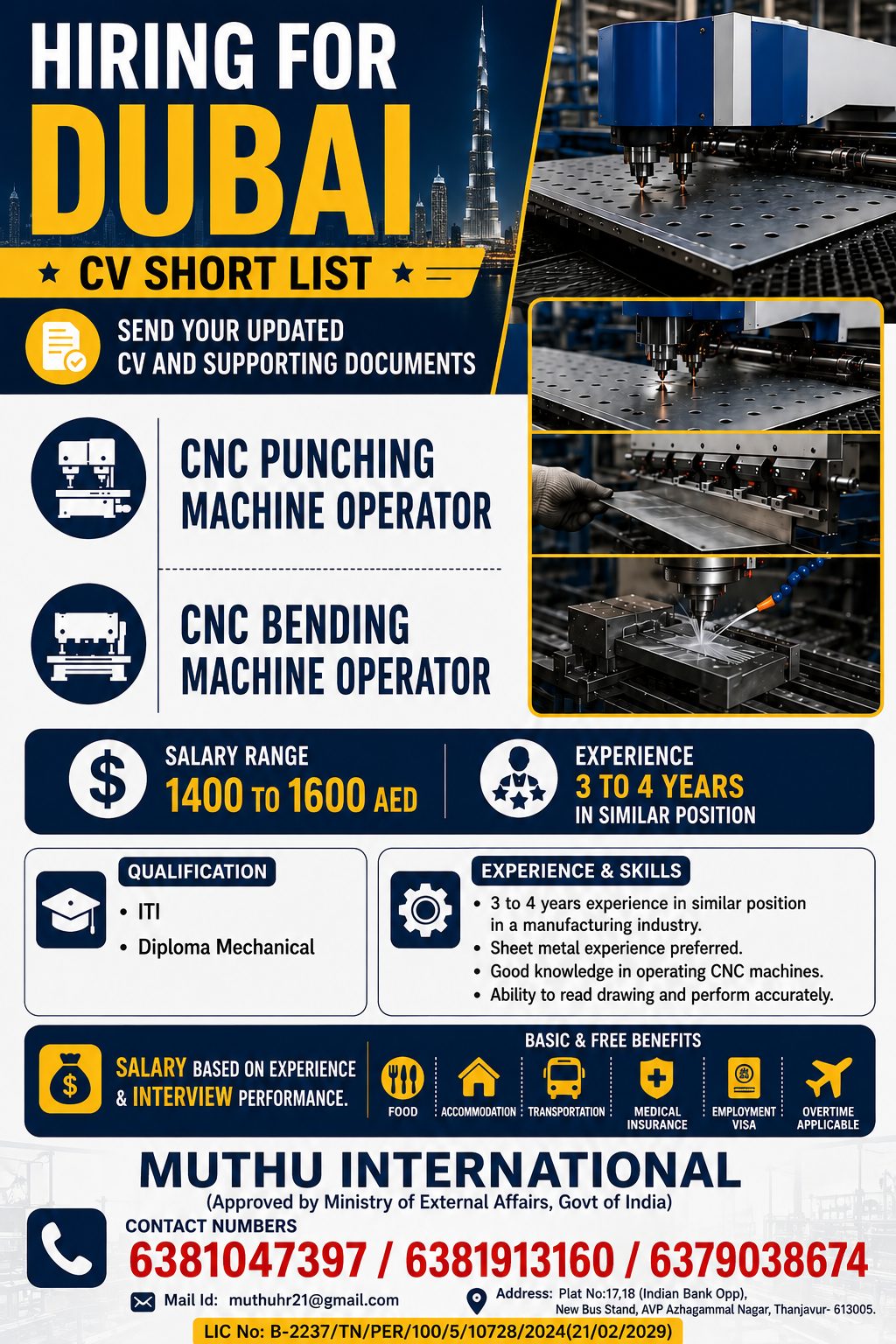 Bending machine operators