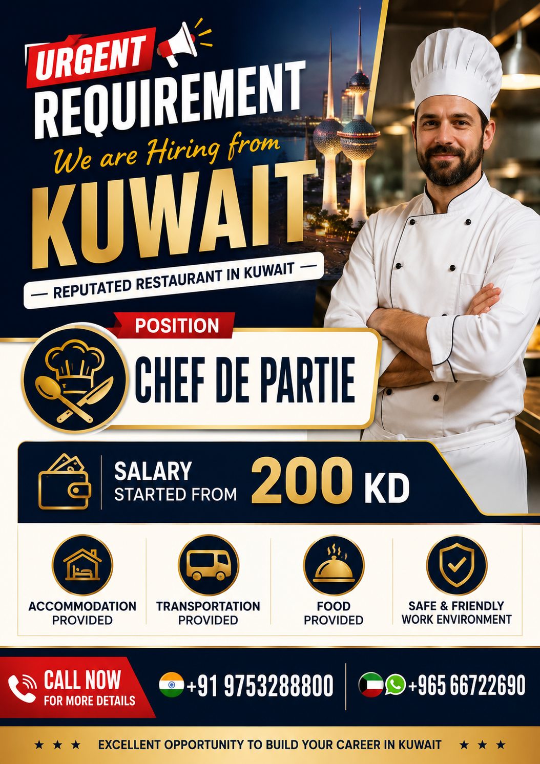 Chef de partie — Nikki, Kuwait