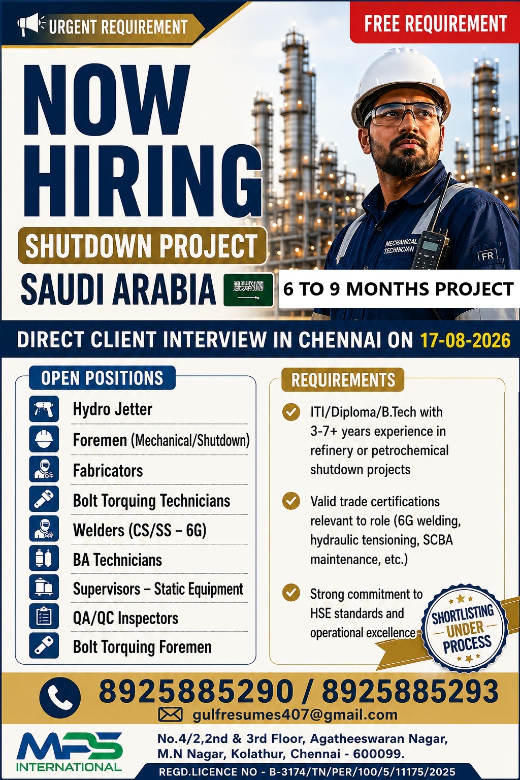 Shutdown Project - Saudi Arabia