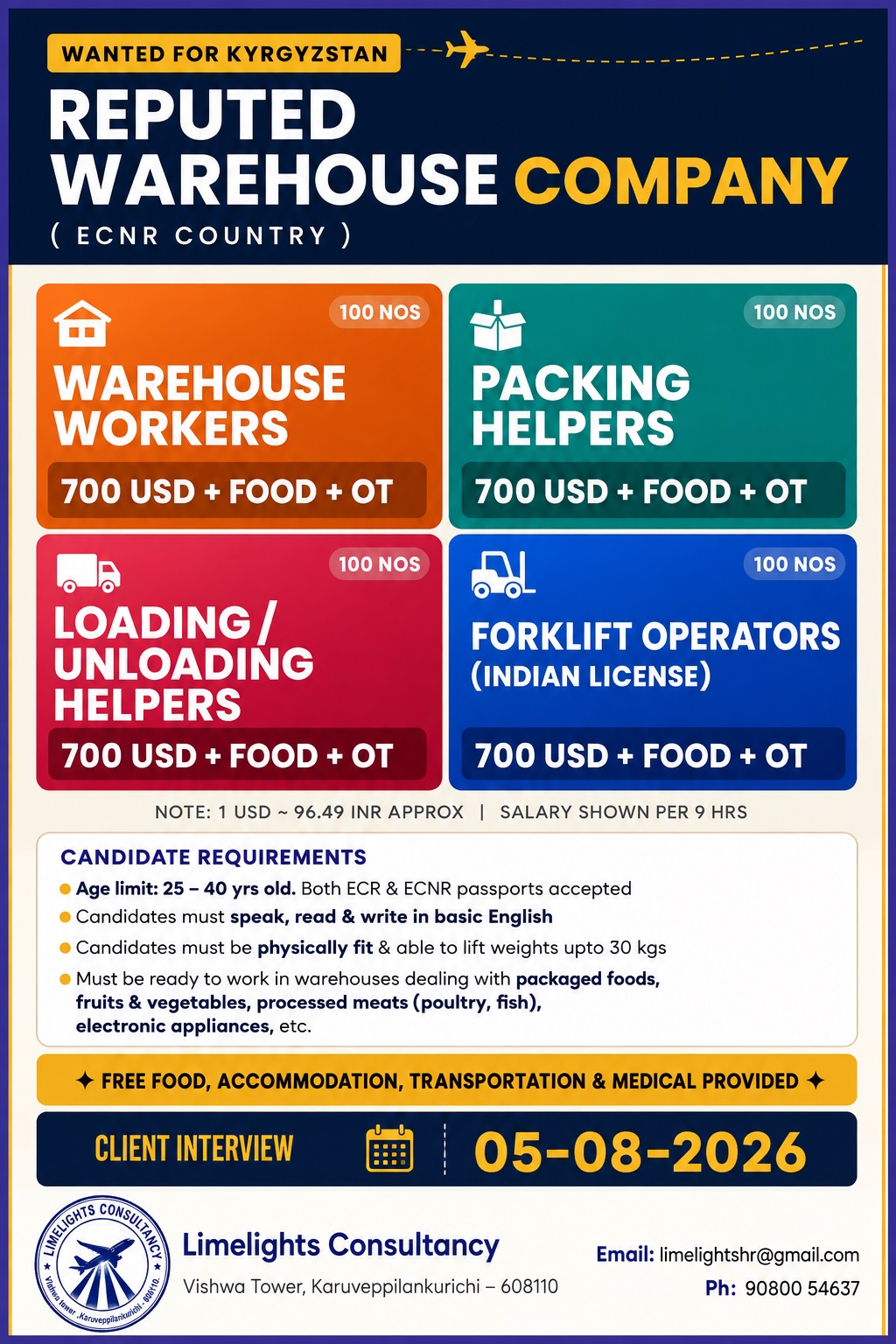 Warehouse Staff for Kyrgyzstan