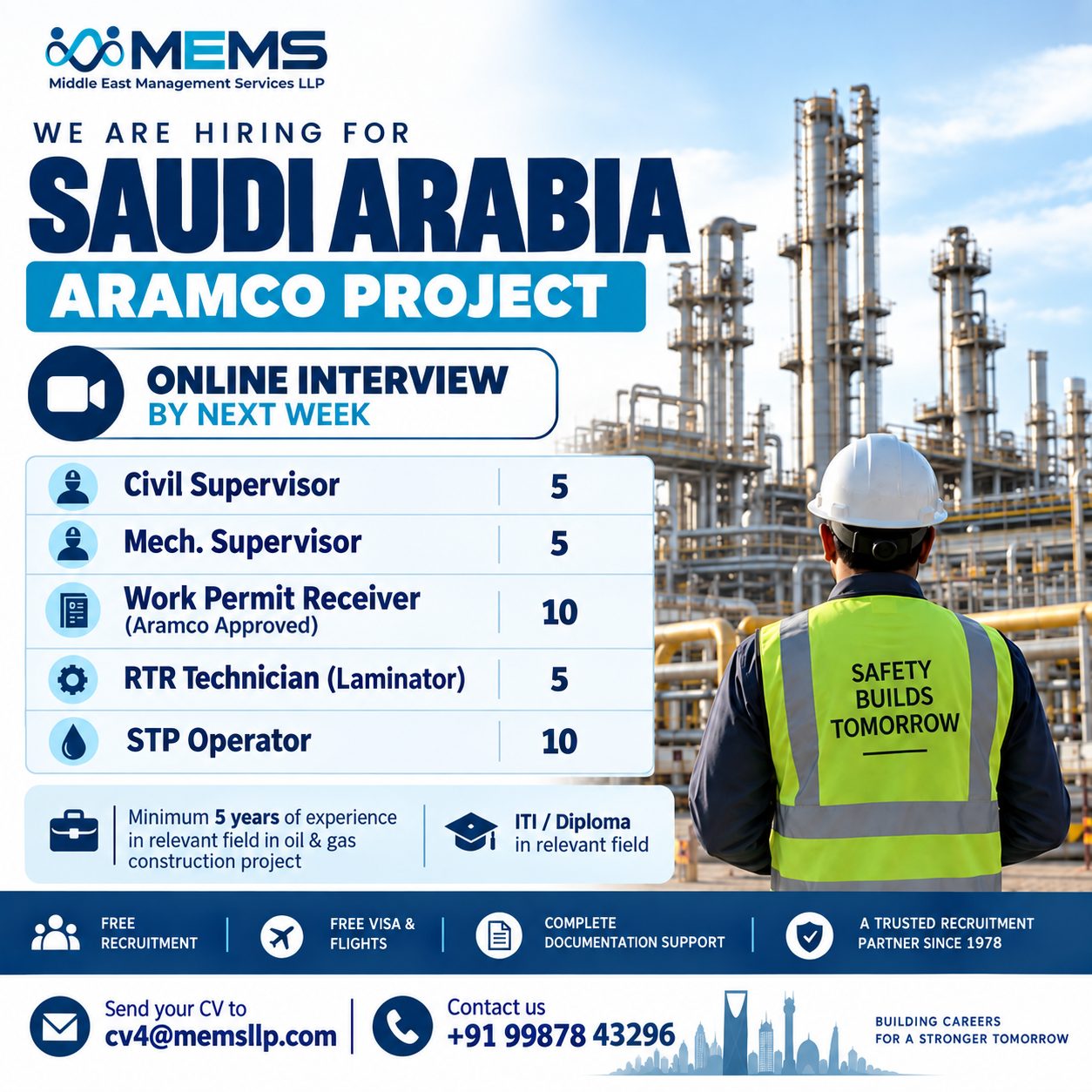 🚨 SAUDI ARABIA HIRING – ARAMCO PROJECT
