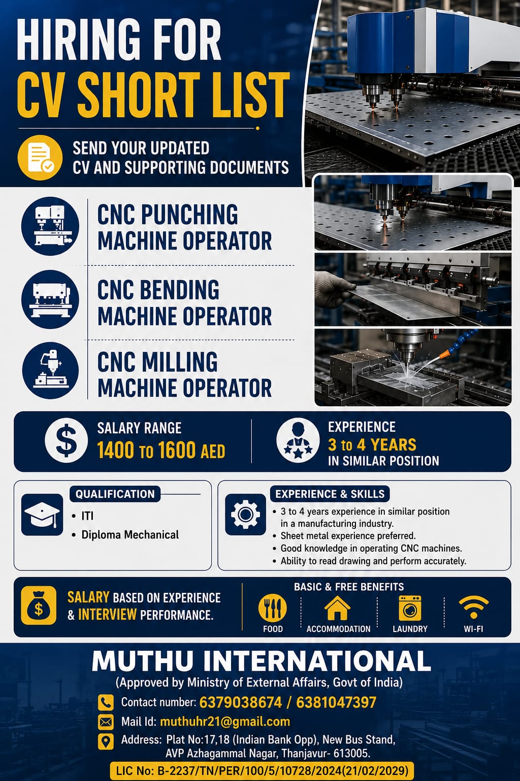 Cnc punching Machine Operator