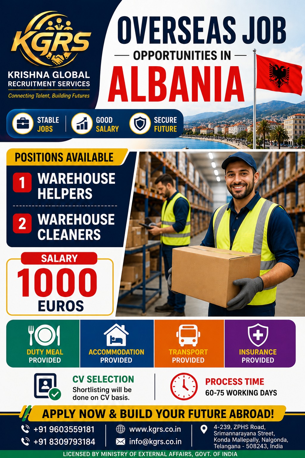 Overseas Job Opportunities in Albania — Krishna Global Recruitment Services, Albania, Albania