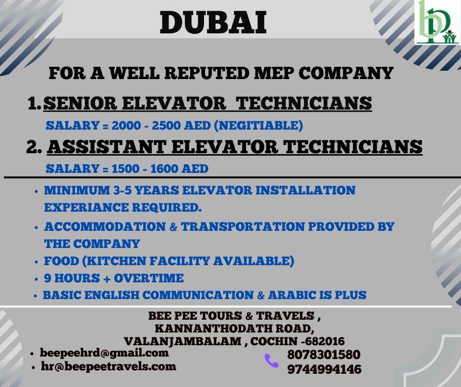 SENIOR AND JUNIOR ELEVATOR TECHNICIANS