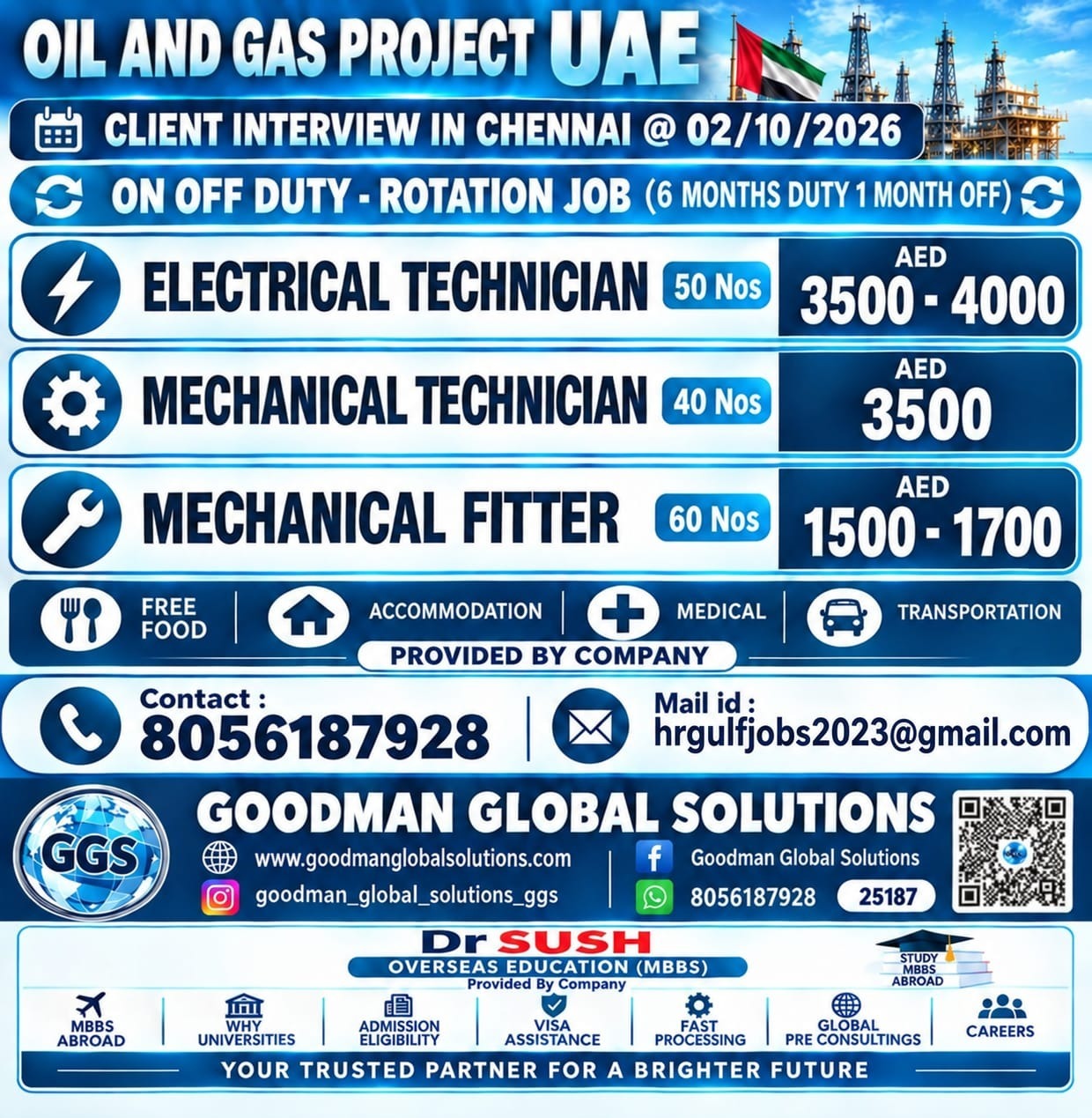 OIL & GAS PROJECT - UAE - ON OFF DUTY ROTATION JOB