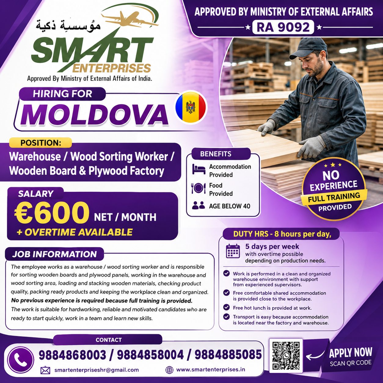 Warehouse / Wood Sorting Worker / Wooden Board & Plywood Factory