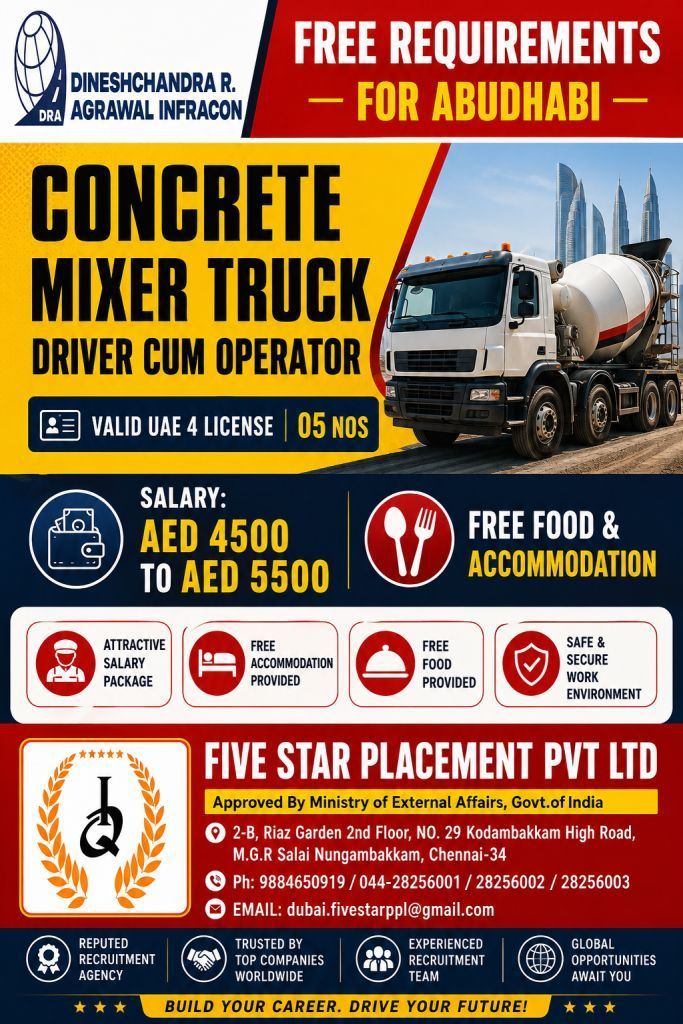 FREE REQUIREMENT FOR ABUDHABI — Five Star Placement Pvt Ltd, UAE