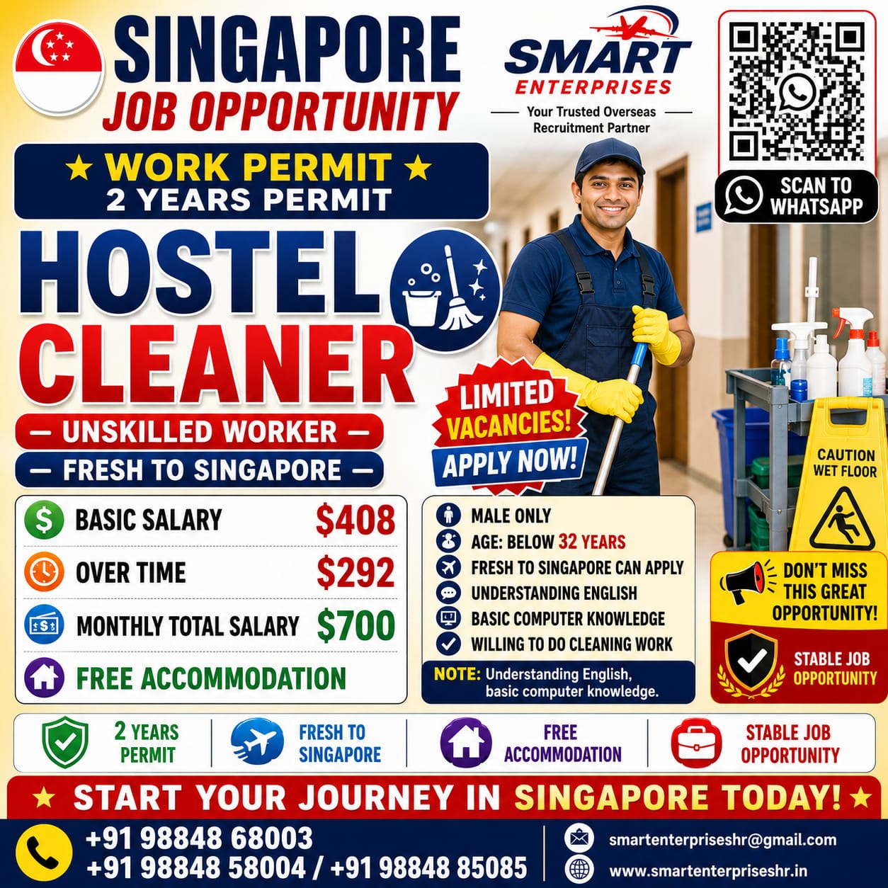 Unskilled Worker – Fresh to Singapore