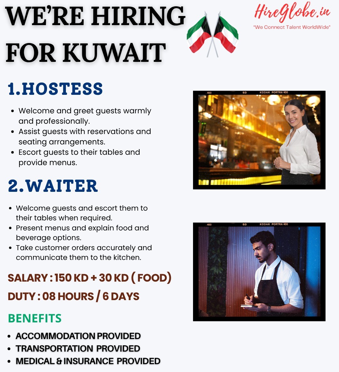 Hospitality Staff for Kuwait