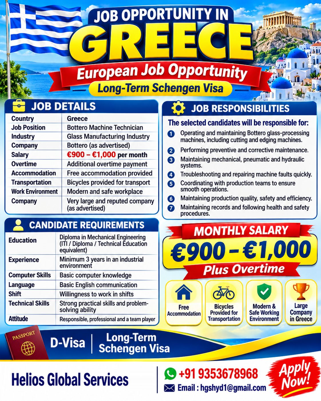 JOB OPPORTUNITY IN GREECE