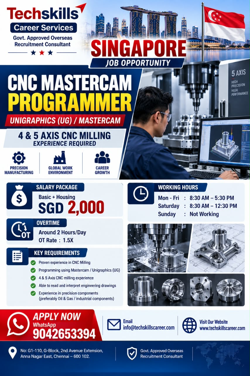 Singapore- CNC Mastercam Programmer