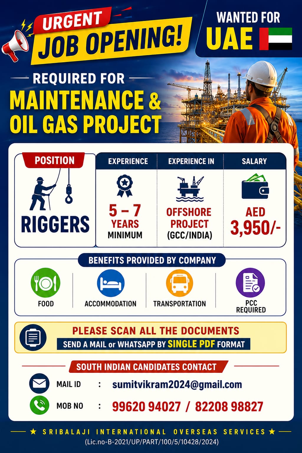RIGGERS — SHRI BALAJI
INTERNATIONAL, UAE, UAE