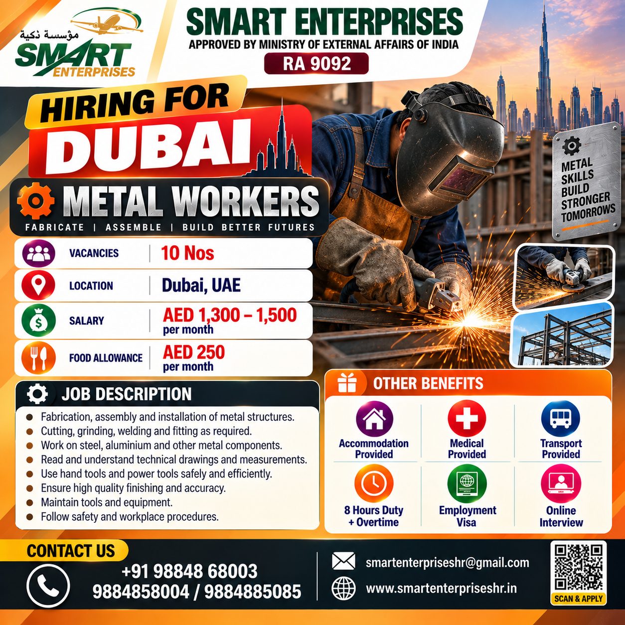 METAL WORKERS / STEEL WORKERS – FOR RAILINGS